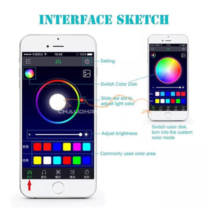 ATMOSPHERE LIGHTS FOR BIKE (125,CD70) BLUETOOTH CONNECTION WITH MOBILE