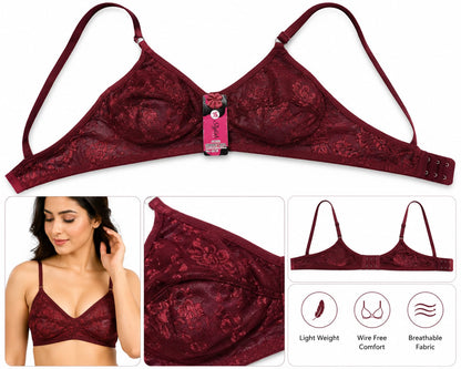 Pack Of 4 Breathable Cotton Net Bra For Summer.Imported Stuff